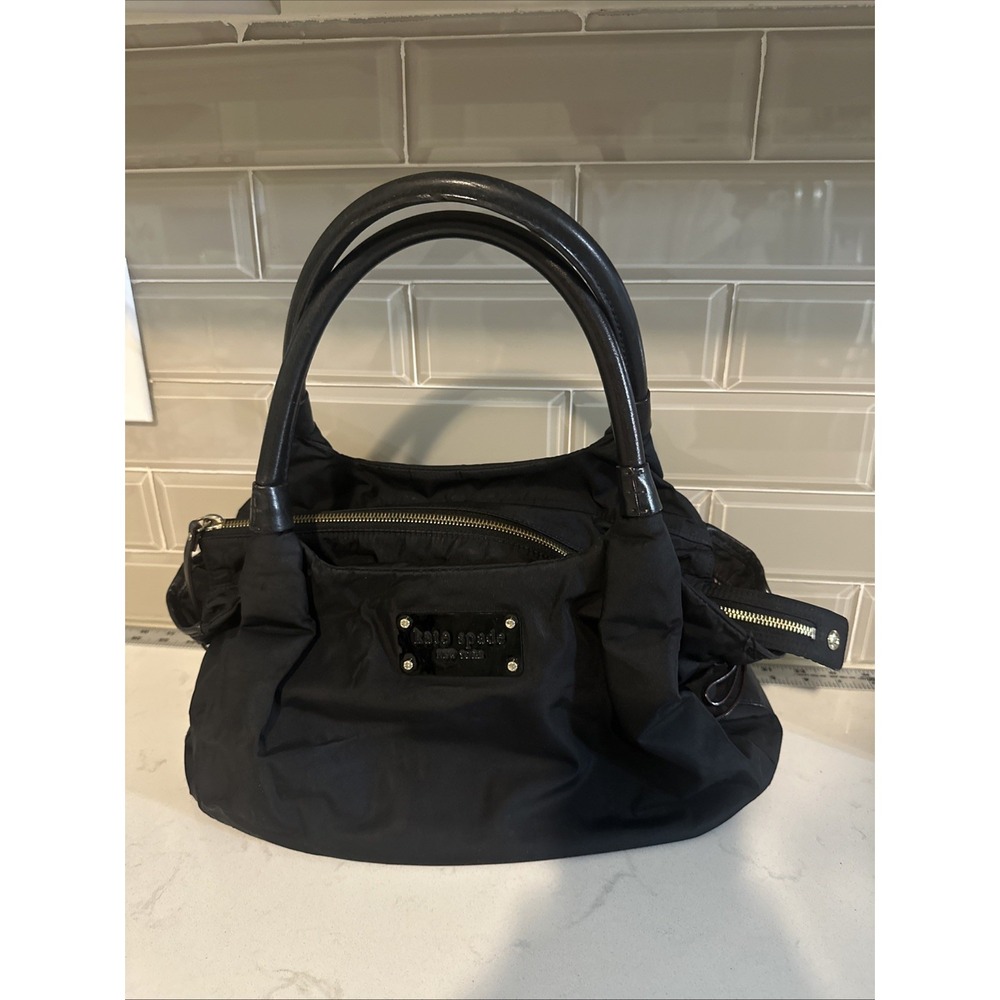 Kate Spade Black Nylon Withā Black Leather Trim kyren purse